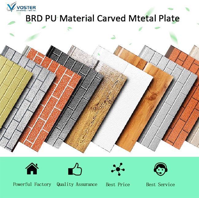 PU Metal Carved Insulated Sandwich Wall Panel