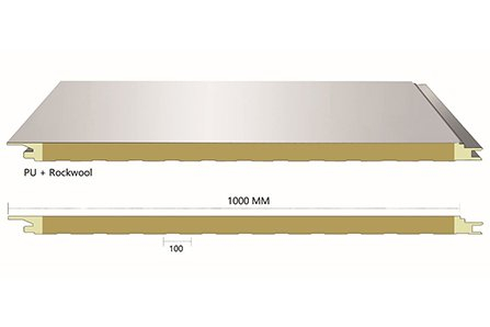 Pu+Rock Mineral Wool Wall Panel brdeco Sandwich Panel